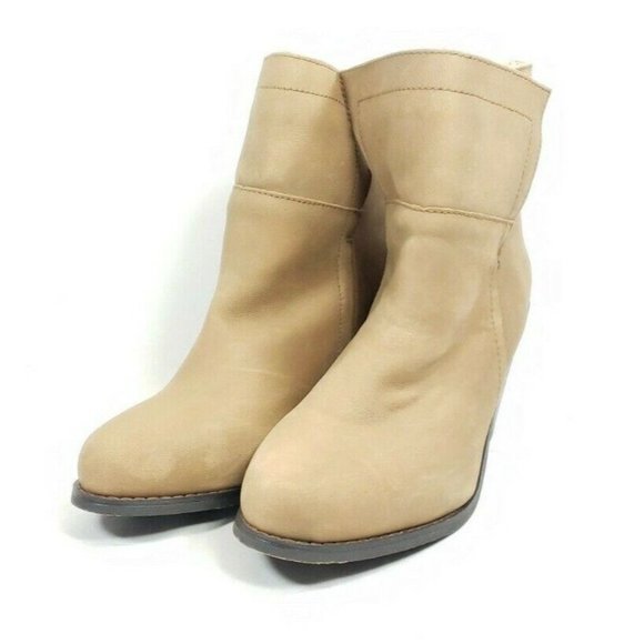 Santa Fe Boot Co. Heeled Ankle Boots Women's Size 9 Tan Leather Slip On - Picture 1 of 8